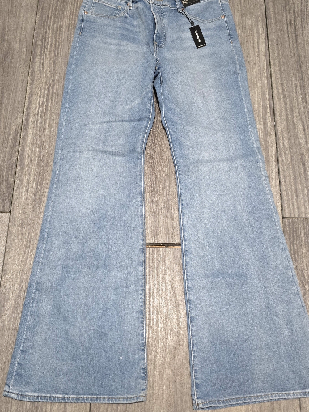 Express 70's Midrise Light Blue Flare Leg Jeans(TALL)